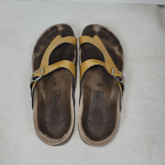 Mephisto Sandals Agacia Red Womens Size 7.5US 38 EU Leather Thong Slip On Shoe - Picture 4 of 16